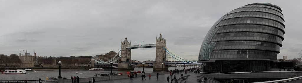 United Kingdom - London - Tower Bridge and City Hall